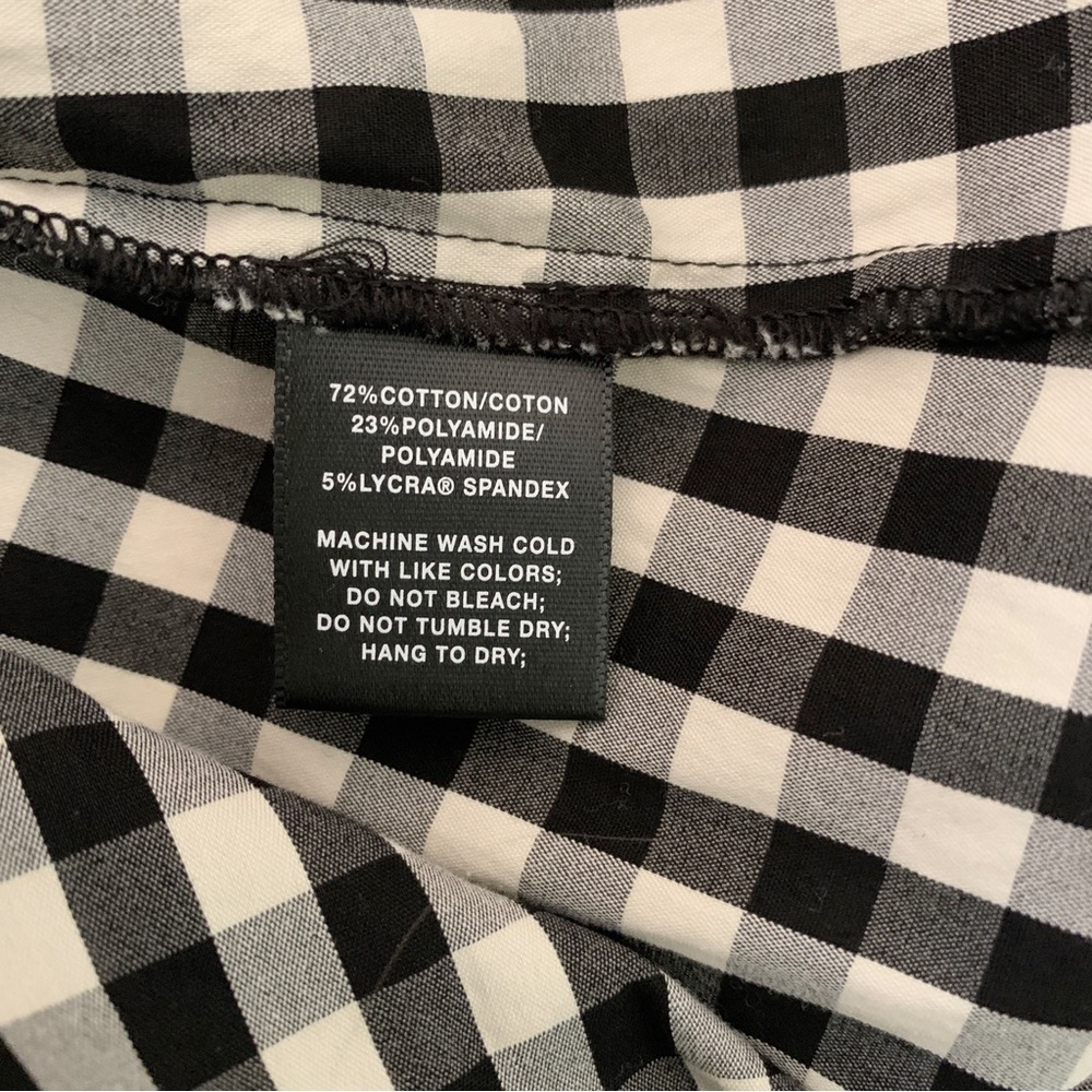Lafayette 148 Leigh Button Front Poplin Gingham Shirt Sz 6 - Picture 7 of 8